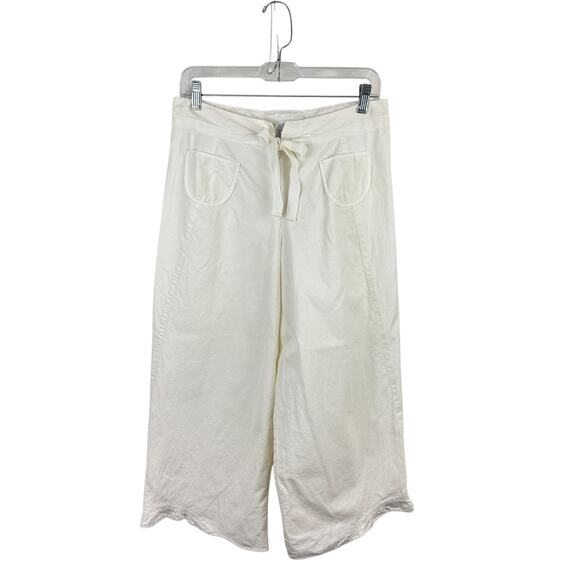 Cotelac Cotton & Linen Cropped Wide Leg Pants - Picture 1 of 7